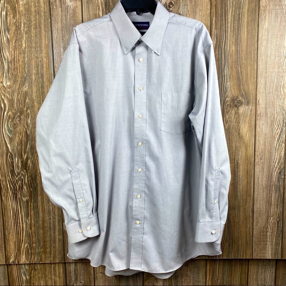 Stafford Performance Blue Classic Fit Dress shirt
